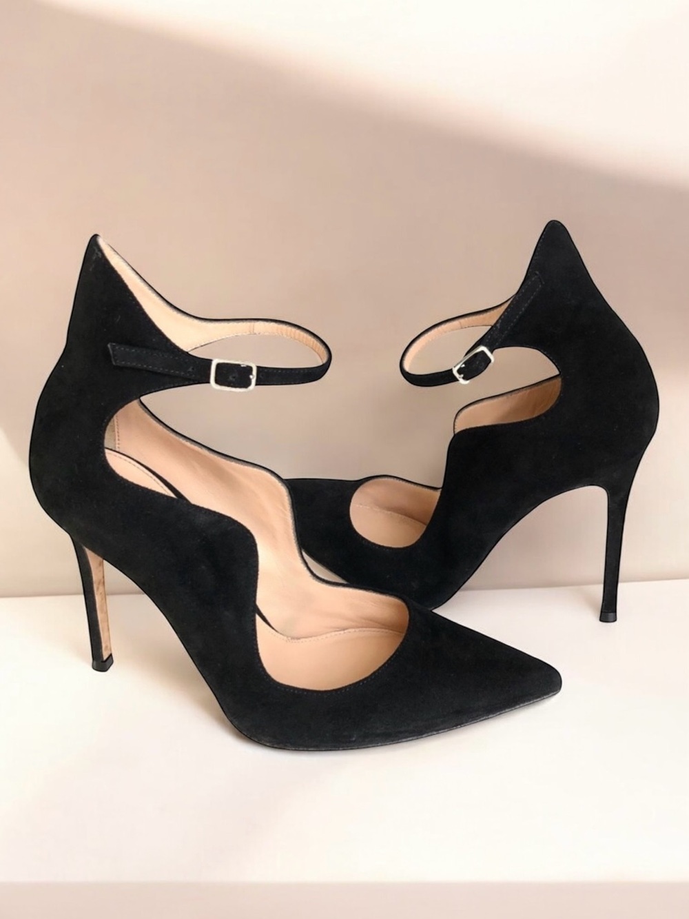 🆕 Gianvito Rossi Pumps Black Suede Stiletto Heel